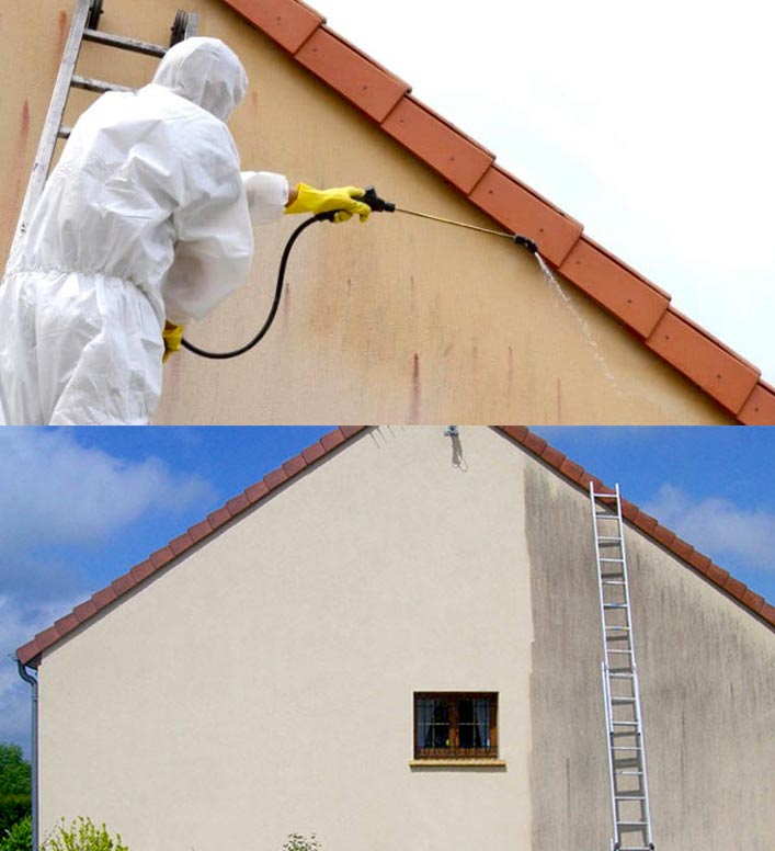 Ravalement peinture façade - LE BON COUVREUR 77 : Peintre sur Meaux et la Seine-et-Marne (77) : nettoyage, démoussage, traitement anti-mousse, ravalement peinture façade imperméabilisation hydrofuge façade . Intervention sur Meaux et la Seine-et-Marne (77)